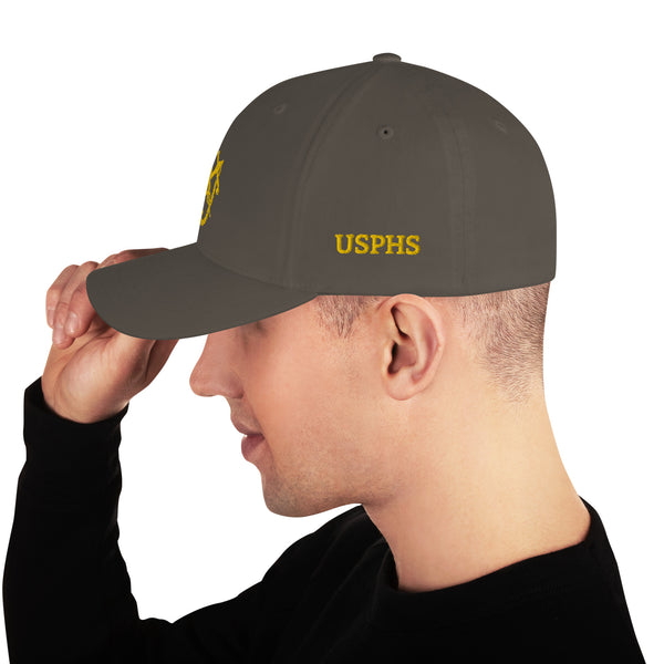 Anchor and Caduceus Structured Twill Cap