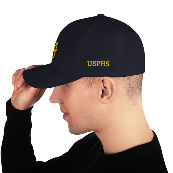Anchor and Caduceus Structured Twill Cap