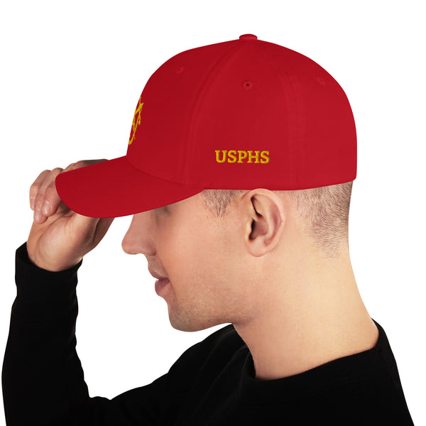 Anchor and Caduceus Structured Twill Cap