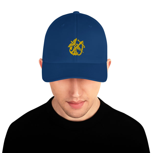 Anchor and Caduceus Structured Twill Cap