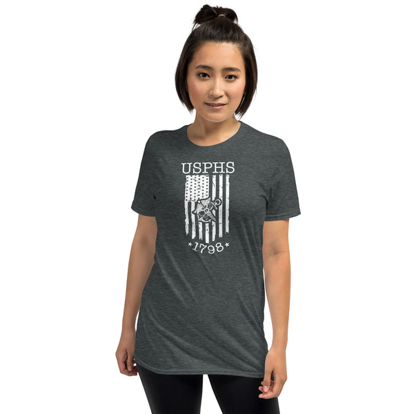 USPHS w/ Anchor and Caduceus Over the Flag Short-Sleeve Unisex T-Shirt