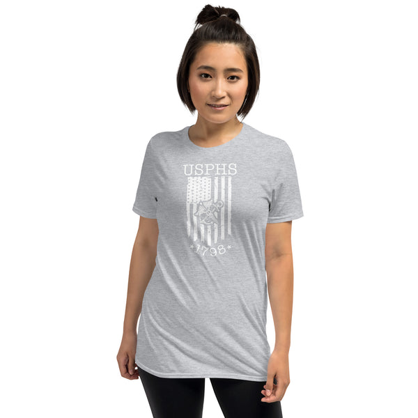 USPHS w/ Anchor and Caduceus Over the Flag Short-Sleeve Unisex T-Shirt