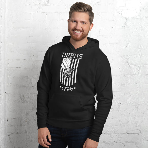 USPHS Anchor and Caduceus Over Flag Unisex hoodie