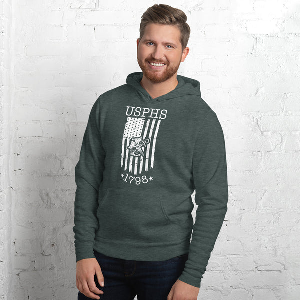 USPHS Anchor and Caduceus Over Flag Unisex hoodie