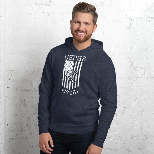 USPHS Anchor and Caduceus Over Flag Unisex hoodie