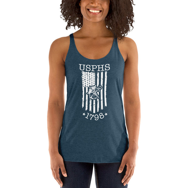 USPHS 1798 w/ Flag Women's Racerback Tank