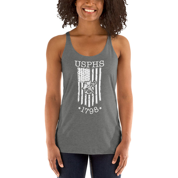 USPHS 1798 w/ Flag Women's Racerback Tank