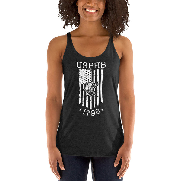 USPHS 1798 w/ Flag Women's Racerback Tank