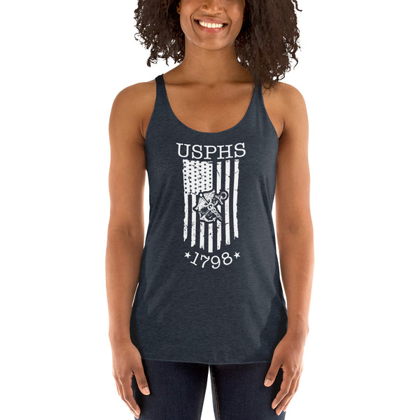 USPHS 1798 w/ Flag Women's Racerback Tank