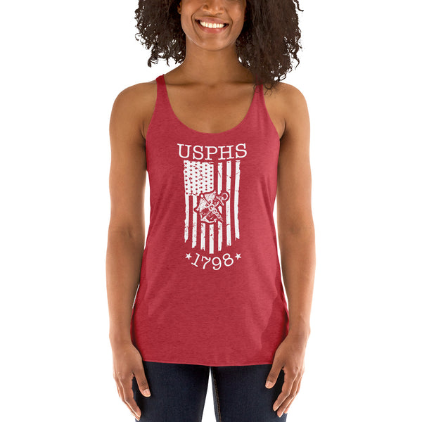 USPHS 1798 w/ Flag Women's Racerback Tank