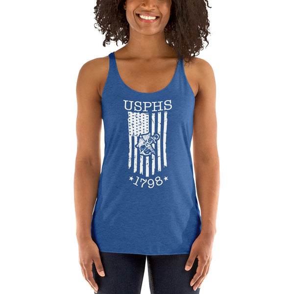USPHS 1798 w/ Flag Women's Racerback Tank