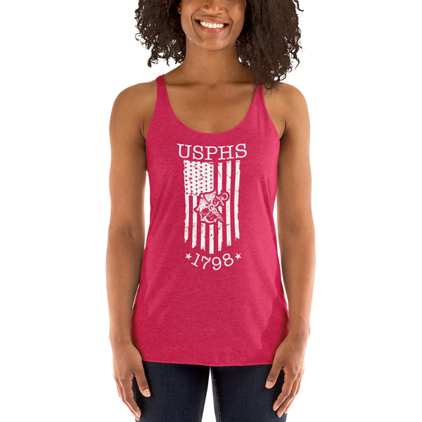 USPHS 1798 w/ Flag Women's Racerback Tank