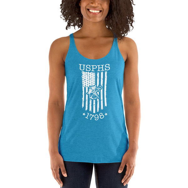 USPHS 1798 w/ Flag Women's Racerback Tank