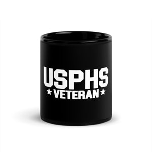 USPHS Veteran Black Glossy Mug