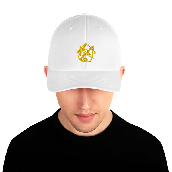 Anchor and Caduceus Structured Twill Cap