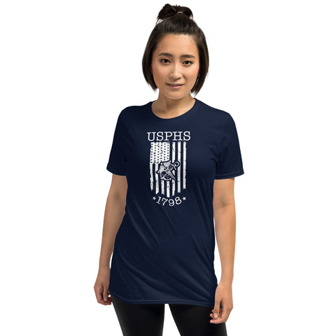 USPHS w/ Anchor and Caduceus Over the Flag Short-Sleeve Unisex T-Shirt