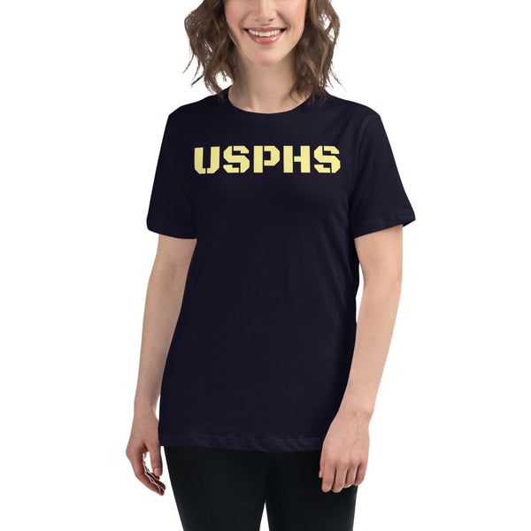 USPHS Women's T-shirt with Anchor and Caduceus on Sleeve